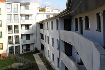 Neubau eines Mehrfamilienhauses mit 33 Wohneinheiten in Lübeck <br>Bauzeit: 2015-2016 <br>Leistungsspektrum: HOAI Phase: 1-6